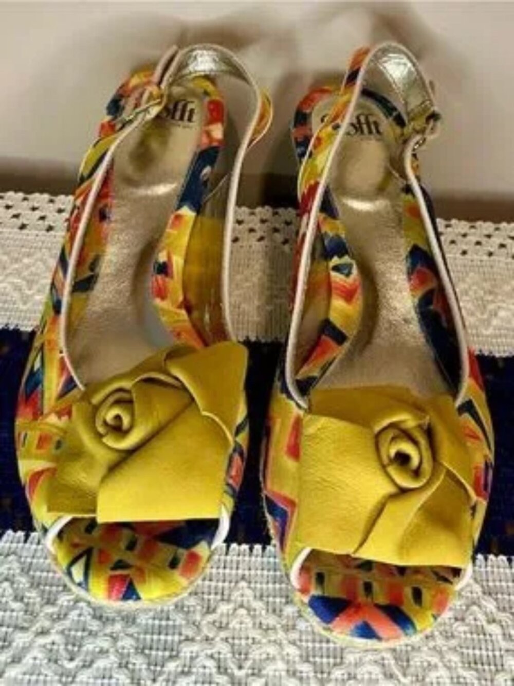 Sofft‎ Yellow Wedge Sandals with Ankle Strap